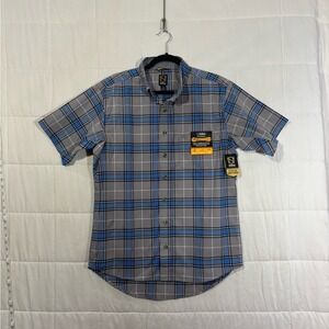 Noble Outfitters Men's Workwear/ Outdoor Blue and Gray Plaid Hiking Shirt